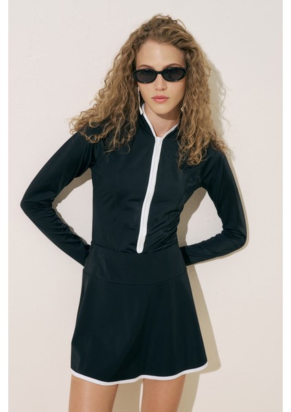 Şerit Detaylı Mayo Etek Siyah fiyatları