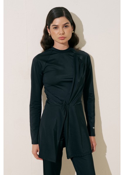 Düğüm Detaylı Tulum Mayo Siyah modelleri