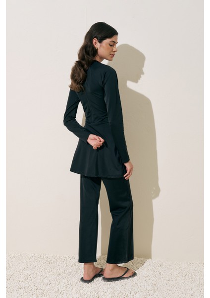 Düğüm Detaylı Tulum Mayo Siyah