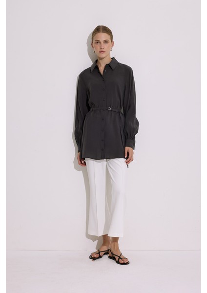 Modal Kemerli Gömlek Antrasit fiyatları