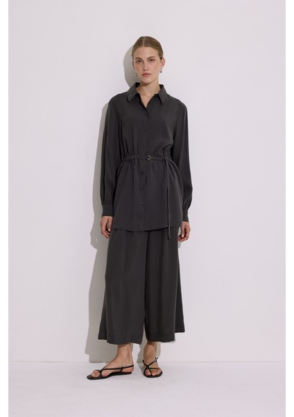 Modal Kemerli Gömlek Antrasit modelleri