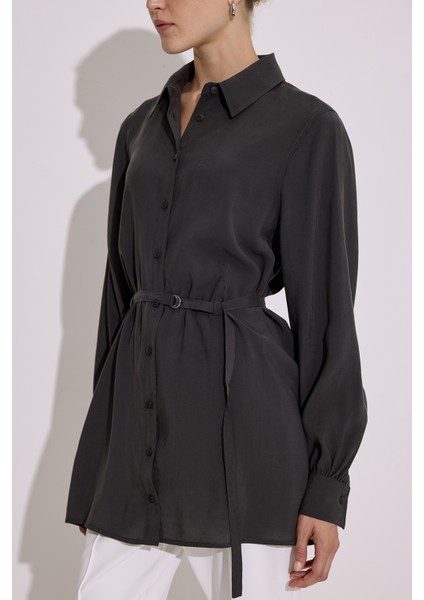 Modal Kemerli Gömlek Antrasit indirimleri