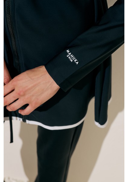 Fermuarlı Tesettür Elbise Mayo Siyah modelleri