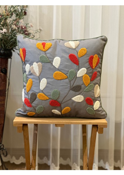 Punch Kırlent Kılıfı Nakış Işlemeli Desenli Kırlent Kılıfları