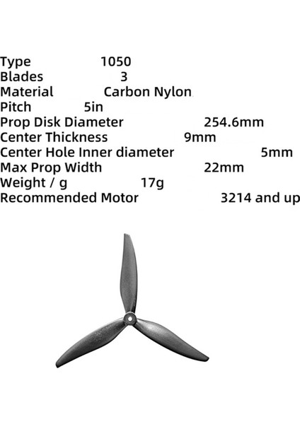 Gemfan 1050 10X5X3 3-Bıçak Cam Fiber Naylon Pervane Multirotor 10 Inç 10 Inç Fpv Cinelifter Marcoquad (Yurt Dışından) modelleri