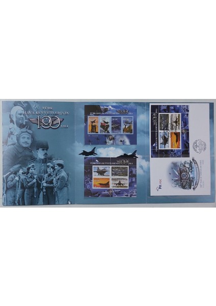 Türk Hava Kuvvetlerinin 100. Yılı - Portföy - 2011 (Hatıra Blok Pul, Limitli Blok Pul, Fdc) fiyatları