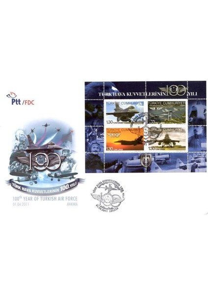 Türk Hava Kuvvetlerinin 100. Yılı - Portföy - 2011 (Hatıra Blok Pul, Limitli Blok Pul, Fdc) modelleri