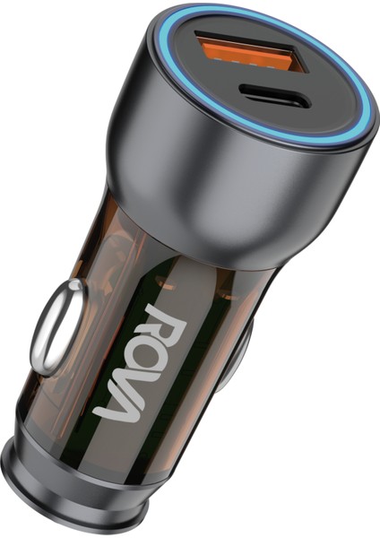 RV-OSB196 48W Çift Port Hızlı Araç Şarj Başlığı | Type-C + Usb-A | Qc3.0 Destekli