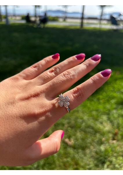 Gümüş Yonca Çelik Stres Yüzüğü modelleri