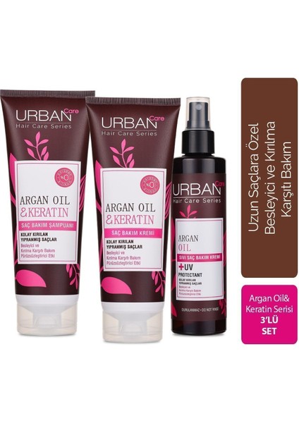 Care Argan Oil & Keratin Saç Bakım Serisi 3'lü Avantajlı Bakım Seti