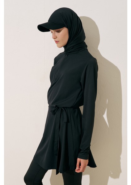 Cap Şapkalı Mayo Şal Siyah fırsatları
