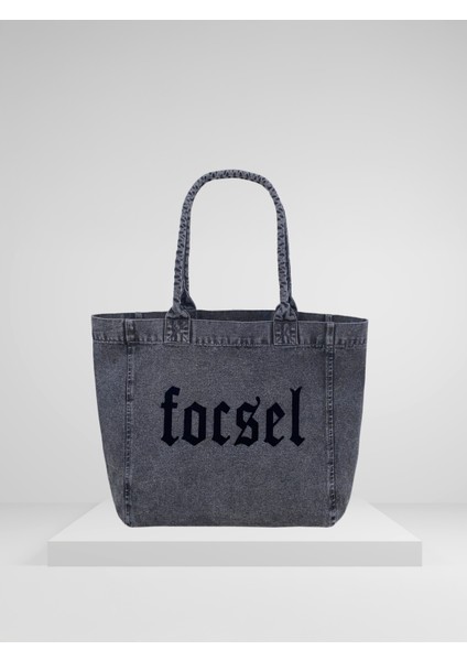 Gri Kanvas Focsel Tote Çanta