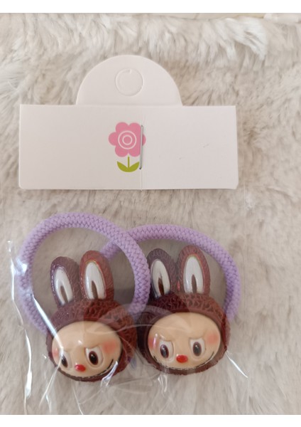 Labubu Model Çift Kulak Detay Trend Lastik Çocuk Tokası modelleri