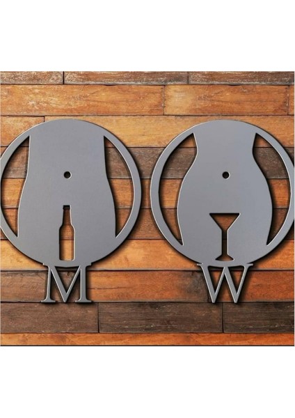 Wc Kapı Plakası, Wc Yönlendirme Gri 6517710 3D