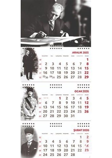 2026 Atatürk Gemici Duvar Takvimi - Gazi