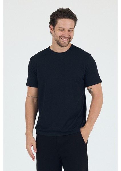 Bruce Sıfır Yaka Siyah Basic Bambu ve Organik Pamuk Erkek Tişört fiyatları