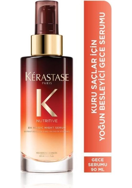 Nutritive 8h Magic Night Repair Durulanmayan Gece Saç Serumu 90 ml – Kuru ve Yıpranmış Saçlar İçin Yoğun Onarım ve Beslenme
