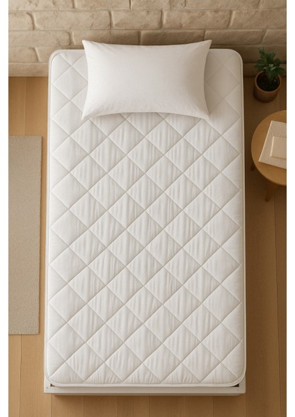 Relax Touch Çift Kişilik Yatak Koruyucu Uyku Pedi 150x200 cm – Ekstra Yumuşak Mikrofiber Silikon Elyaf, Beyaz Renk