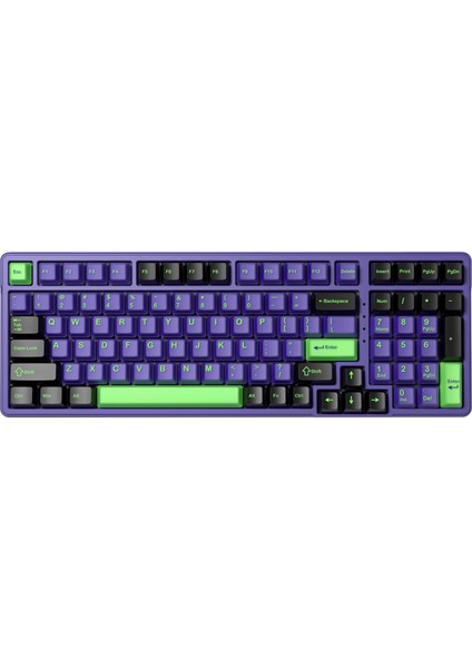 K99 Pro Hotswap Rgb Windows/macOS Uyumlu Kablolu, Kablosuz, Bluetooth %95 Mekanik Oyuncu Klavye Mor