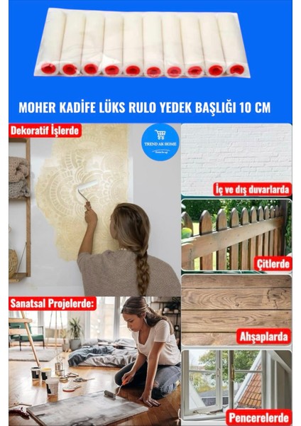 Moher Kadife Lüks Rulo Yedek Başlığı 10 cm ( 100 Adet ) fiyatları