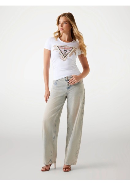 Triangle Kadın Beyaz Slim Fit T-Shirt W5YI13J1314-G011 fiyatları