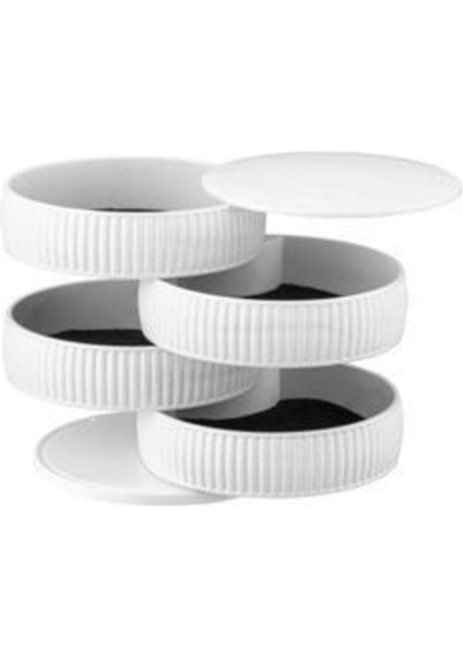 Çizgili 4 Katlı Dönebilen Silindir Takı Organizeri Beyaz FMA08484 fiyatları