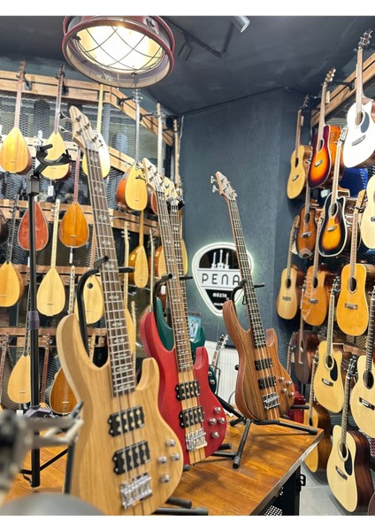B04- Rd 4 Telli Aktif Bass Gitar Kırmızı Renk