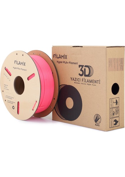 Yüksek Hızlı Hyper Pla+ Filament 1.75MM 1kg-Gül Kırmızı