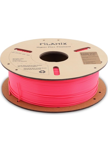 Yüksek Hızlı Hyper Pla+ Filament 1.75MM 1kg-Gül Kırmızı modelleri