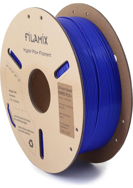 Yüksek Hızlı Hyper Pla+ Filament 1.75MM 1kg-Koyu Mavi fiyatları