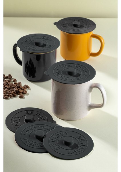 6 Adet Silikon Isı Koruyucu Bardak Kapağı Antrasit fiyatları