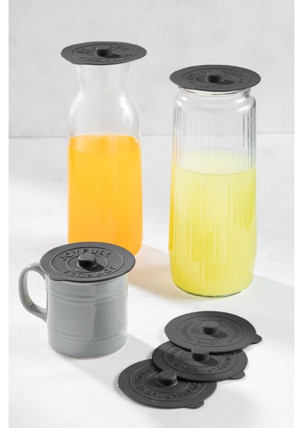 6 Adet Silikon Isı Koruyucu Bardak Kapağı Antrasit modelleri