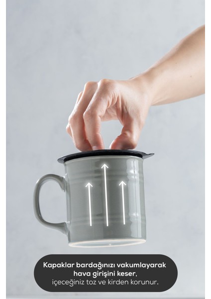 6 Adet Silikon Isı Koruyucu Bardak Kapağı Antrasit indirimleri