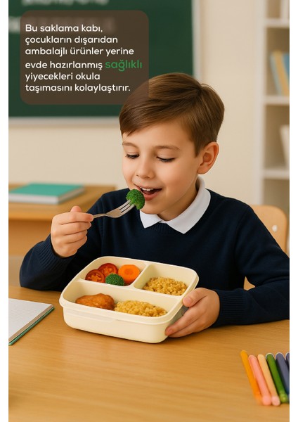 3'lü Set Bölmeli Kare Saklama Kabı Bej fiyatları