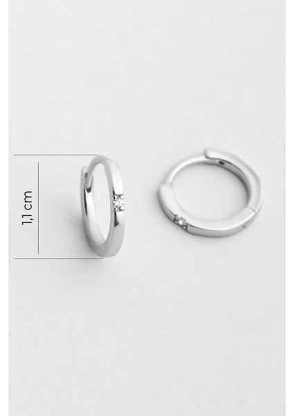 Luna Işıltısı 18 Ayar Beyaz Altın Kaplama Gümüş Halka Küpe modelleri