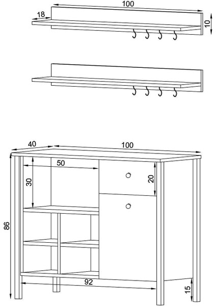 Nora Beyaz 4 Raflı, Çekmecesiz, 18 mm Yonga Levha Fırın Dolabı – Modern Tasarım, 86x100x40 cm indirimleri