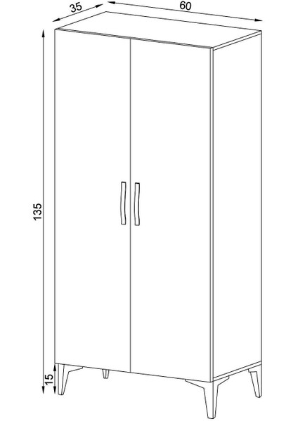 Beyaz 2 Kapaklı Erzak Dolabı – 18 mm Kaplama Yonga Levha, Modern Tasarım, 135x60x35 cm, Çekmecesiz Model indirimleri