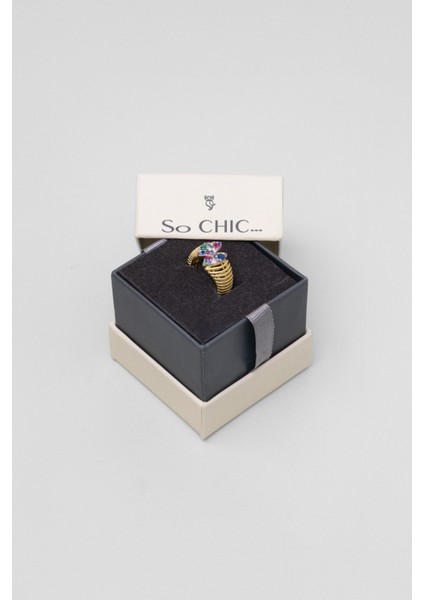 Elva 18 Ayar Sarı Altın Kaplama Gümüş Tasarım Yüzük indirimleri