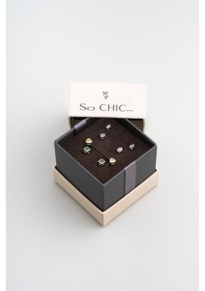 Renkli Aşk 18 Ayar Beyaz Altın Kaplama Gümüş Çoklu Küpe indirimleri