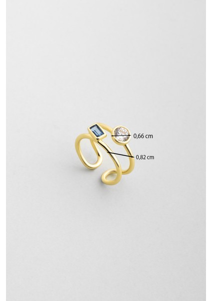 Avangard 18 Ayar Sarı Altın Kaplama Ayarlanabilir Gümüş Yüzük modelleri