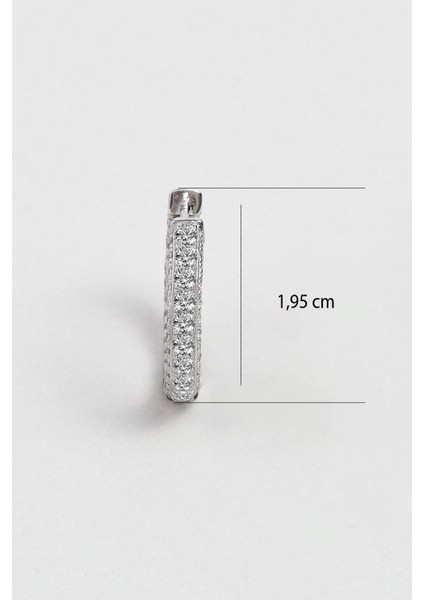 Klasik 18 Ayar Beyaz Altın Kaplama Gümüş Halka Küpe modelleri