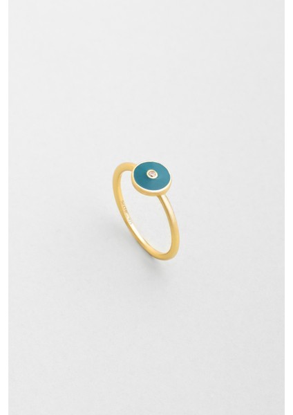 Minimal 18 Ayar Sarı Altın Kaplama Gümüş Yüzük