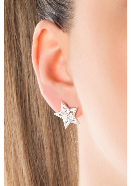 Liora 18 Ayar Beyaz Altın Kaplama Gümüş Küpe fiyatları