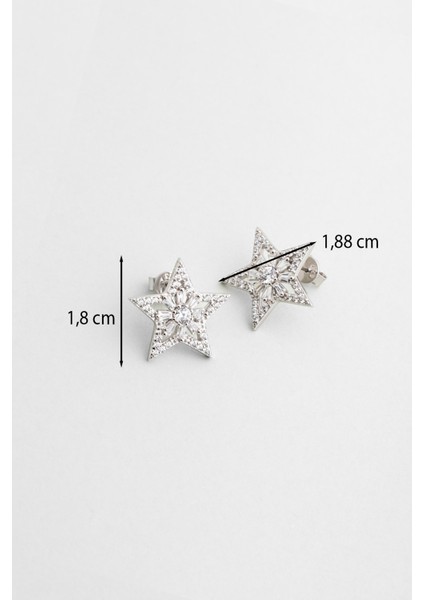 Liora 18 Ayar Beyaz Altın Kaplama Gümüş Küpe modelleri