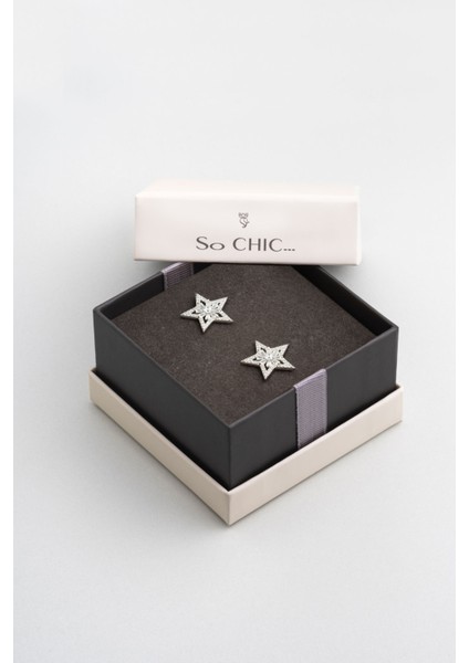 Liora 18 Ayar Beyaz Altın Kaplama Gümüş Küpe indirimleri