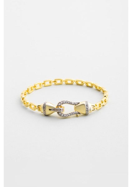 Solenne 18 Ayar Sarı Altın Kaplama Gümüş Bileklik