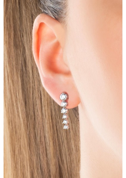 Beyazın Büyüsü 18 Ayar Beyaz Altın Kaplama Gümüş Tasarım Küpe fiyatları