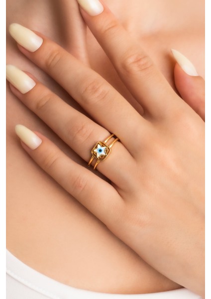 Celestina 18 Ayar Sarı Altın Kaplama Gümüş Yüzük fiyatları