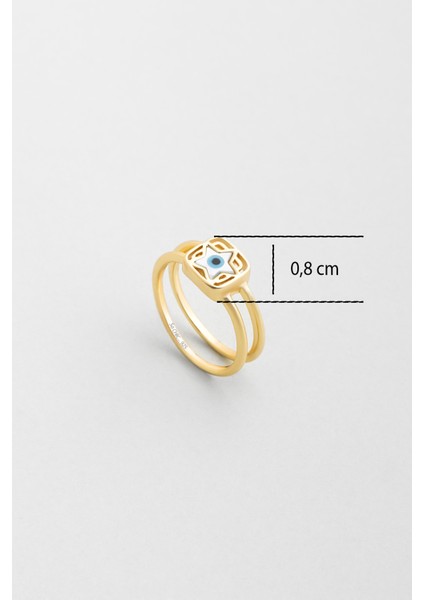 Celestina 18 Ayar Sarı Altın Kaplama Gümüş Yüzük modelleri