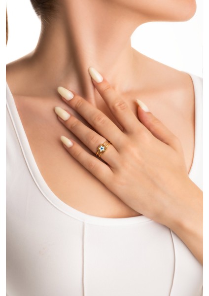 Celestina 18 Ayar Sarı Altın Kaplama Gümüş Yüzük fırsatları